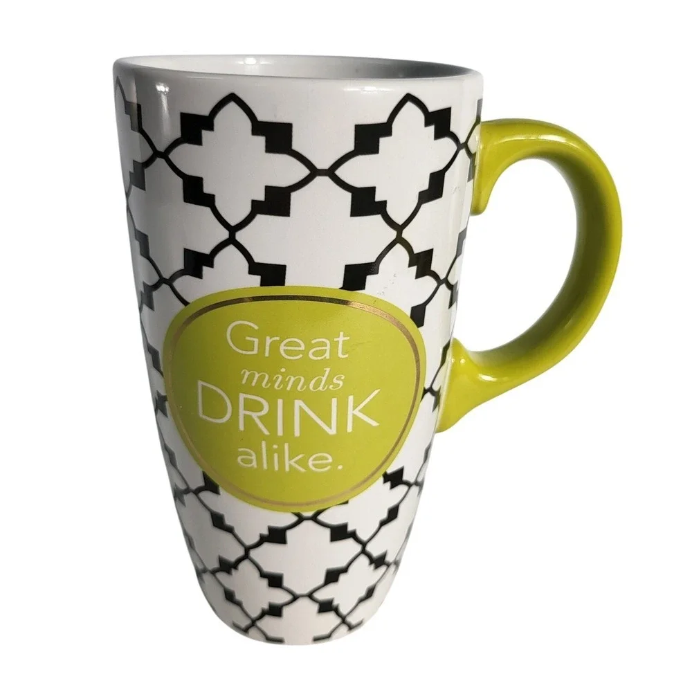 Pier 1 Imports Coffee Mug Great Minds Drink Alike Tall Novelty‎ Cup